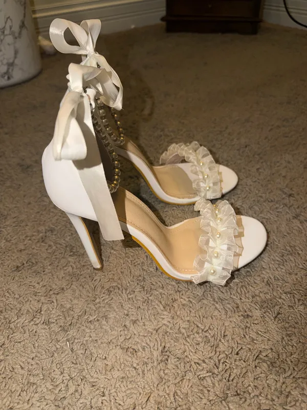 SheIn White pearl heels - Image 2