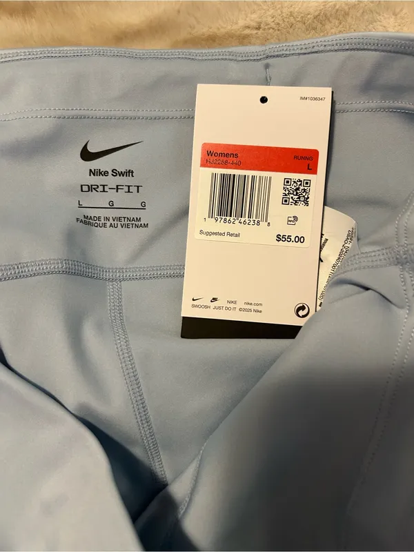NWT Nike Pale Blue High-Rise Performance Bike Shorts - Image 3