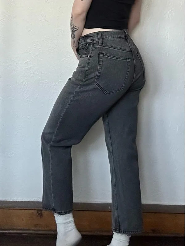 Abercrombie Curve Love High-Rise Ankle Straight Ultra Jeans - Image 2