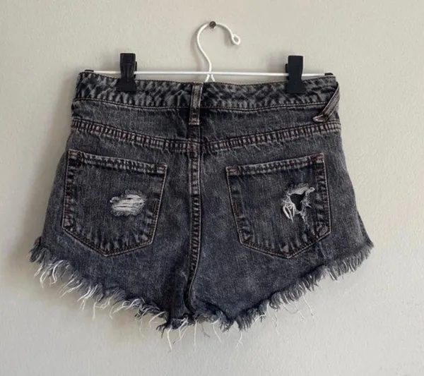 Mossimo Supply Co Black Distressed Jean Shorts - Image 5
