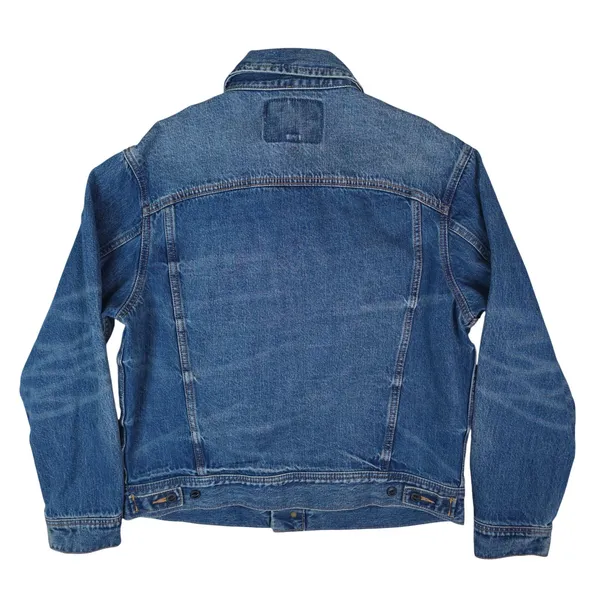 American Eagle Denim Jacket Women Large Blue Classic Trucker Button Up Cotton - Image 3