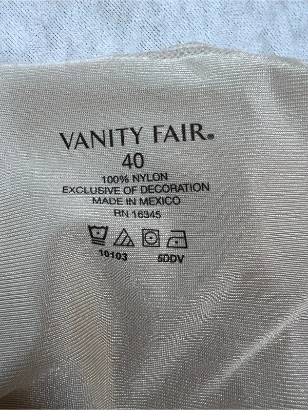 Vanity Fair Vtg Silky Lace-Trim Slip Dress in champagne - Women Intimates size 40 Nylon - Image 3