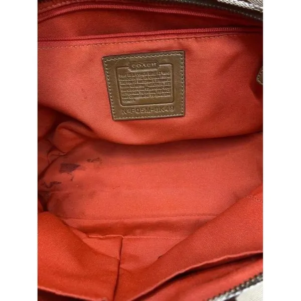 Coach Shoulder Bag Medium Msrp Beige Brown Jacquar - Image 12