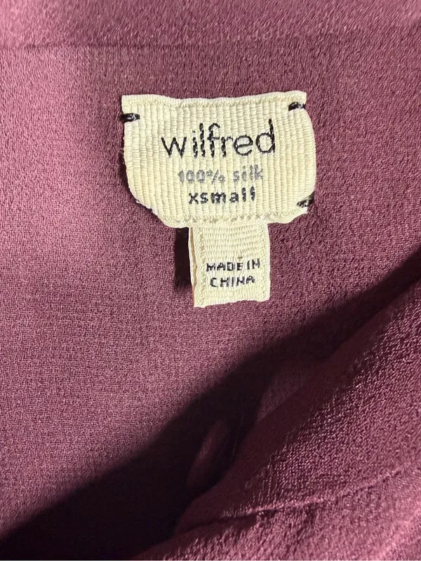 Wilfred Dark Purple‎ Silk Sheer Button Down Top - Image 2