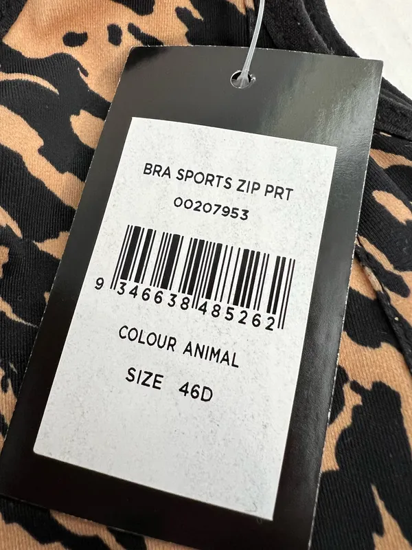 Avenue Sports Front Zip Animal Print Bra - Image 9