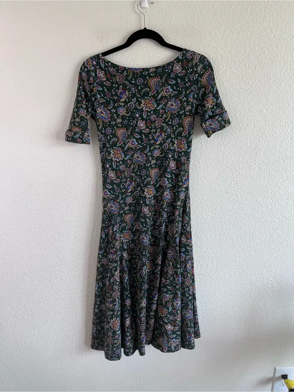 Lauren Ralph‎ Lauren Women's Floral Paisley Stretch Cotton Midi Dress Jersey - Image 3