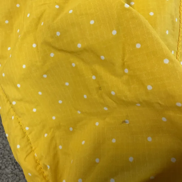 The North Face Women's Small Rain Jacket Hooded Yellow White Polka Dot Full Zip - Image 12