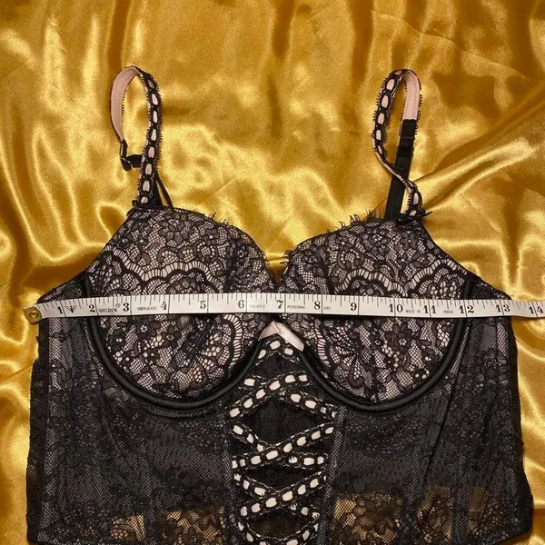 Victoria’s Secret Black & Pink Lace Bustier Corset Top - Image 5