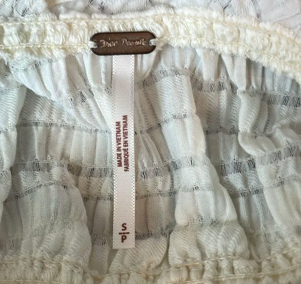 Free People Hailey Ivory Blouse Long Sleeve Crop - Image 7