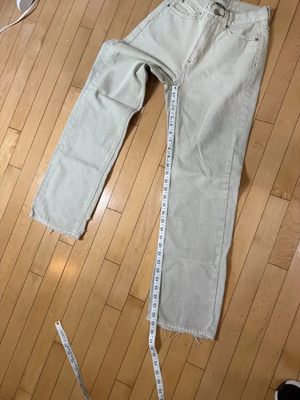 Urban Outfitters BDG Cowboy Jean Size 27 Stone Ecru Cream Straight Wide Leg - Image 5