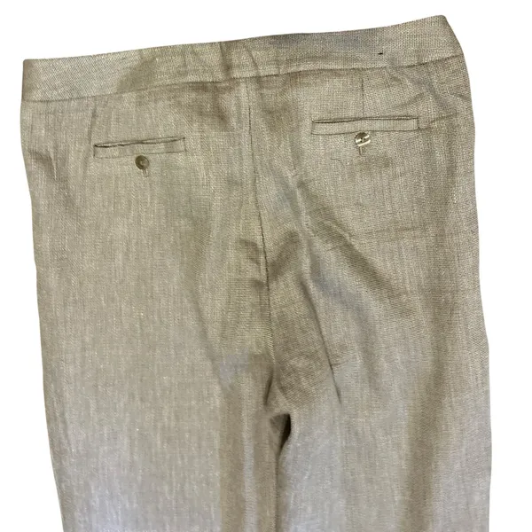 Jones New York Collection Pants Slacks Trousers SZ 16 Linen Brown Straight Leg - Image 4