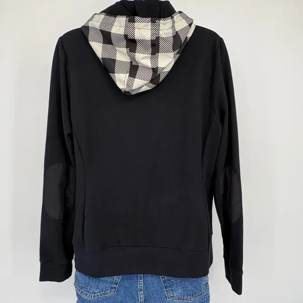 LRL Lauren Active Ralph Lauren Quilted Plaid Full Zip Hoodie Jacket‎ Women LG - Image 5
