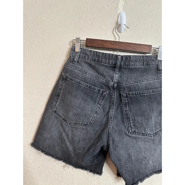 Reformation High Waisted Cut-off Denim Shorts Washed Black Womans 24 - Image 4