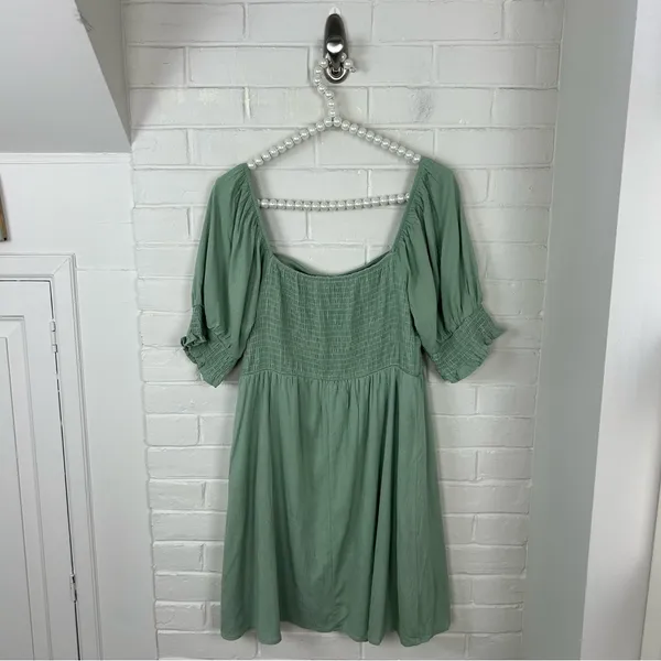 Altar’d State Green Puff Short Sleeve Dress Size L - Image 9