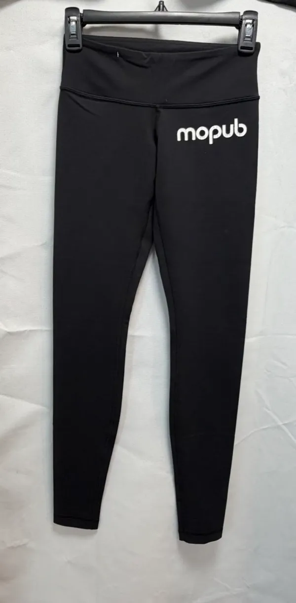 Lululemon Wunder Under Leggings Size 4 Black Custom MoPub Logo Full Length - Image 7