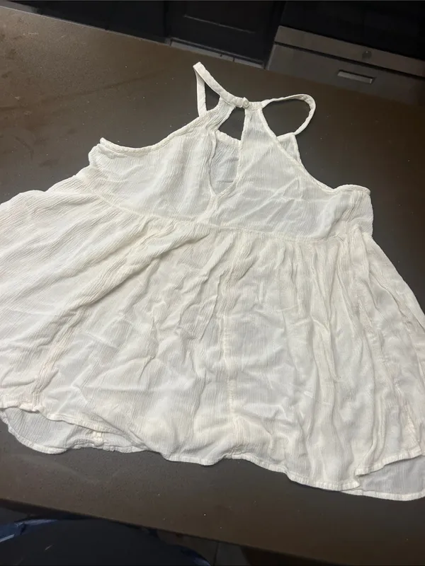 American Eagle Outfitters White Halter Babydoll Tank - Image 2
