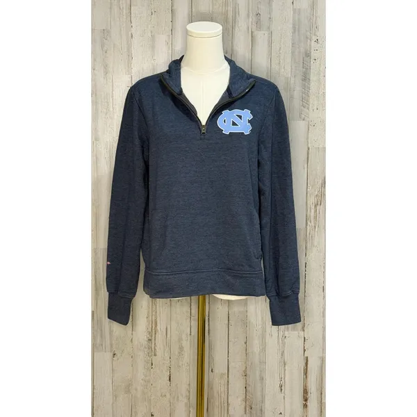 North Carolina Tar Heels Womnen's‎ Quarter-Zip Sweatshirt Blue Size Medium - Image 2