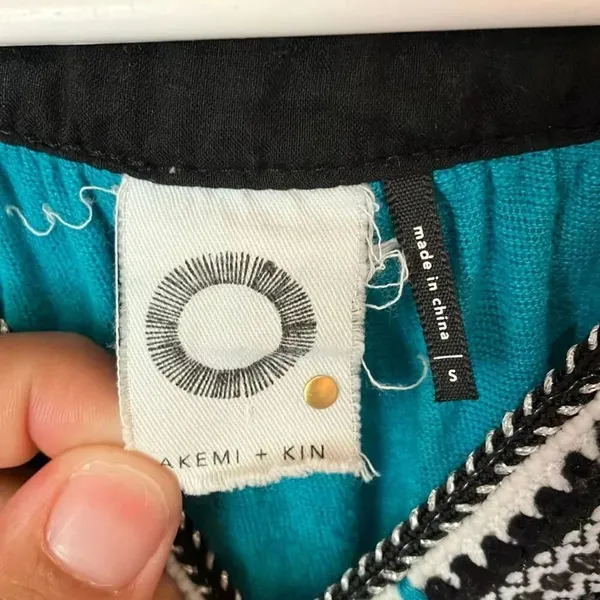 Akemi + Kim Anthropologie Sloane Linen Blend Teal Sleeveless Top Small #700 - Image 5