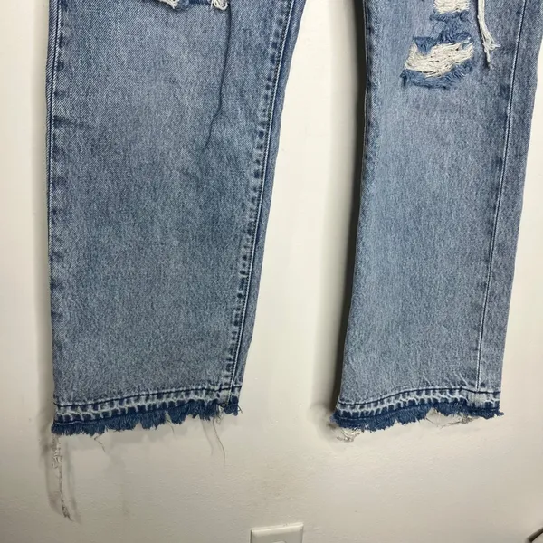 Levi's ribcage straight ankle jeans distressed light wash womens size 25‎ trendy - Image 2