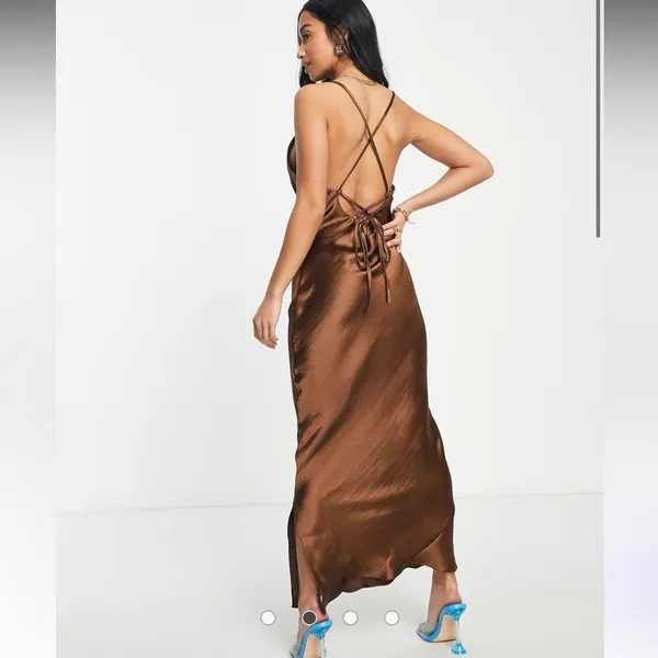 ASOS Brown One Shoulder Gown for Wedding Guest - Image 4