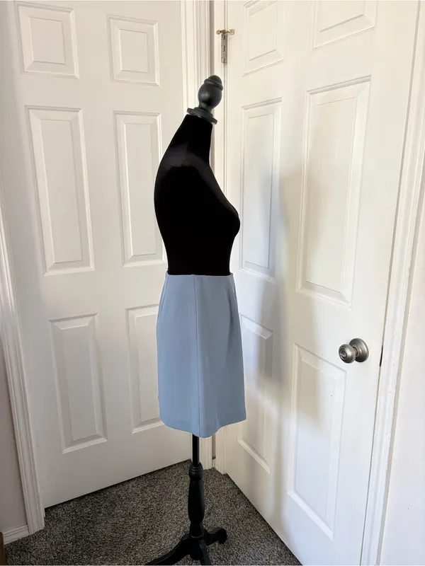 Rampage Vintage Muted Blue Mini Skirt with Side Slit - Image 3