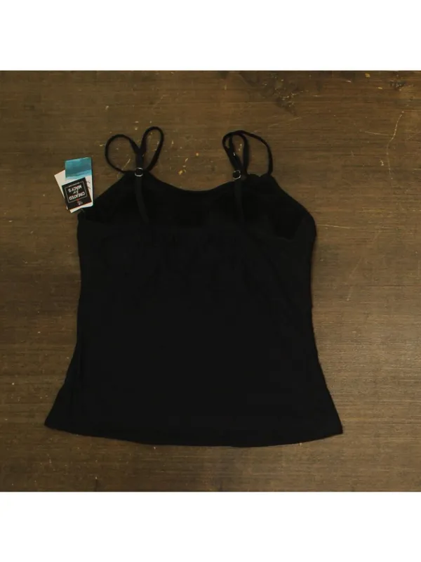 NWT Swim Solutions Tunnel Tankini Swim Top 807099 Black 14 - Image 5