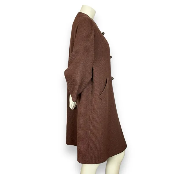 Vintage 60s Meier &‎ Frank Brynwood Coat Women Brown Retro Boxy Mod Union Label - Image 14