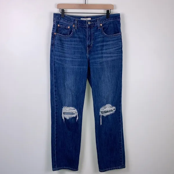 Levi's Low Pro Straight Leg Jeans Women's Size 30 Denim Relaxed Fit Blue - Image 2
