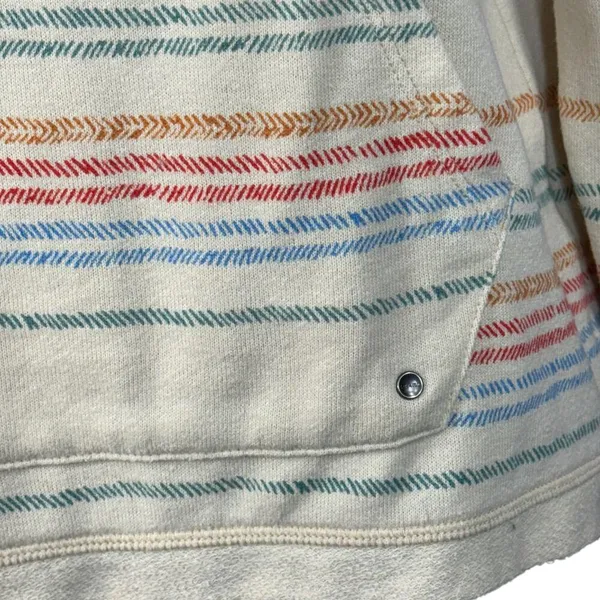 PrAna Medium Cozy Up Suncation Top Striped Long Sleeves Stretch Boat Neck Pocket - Image 2