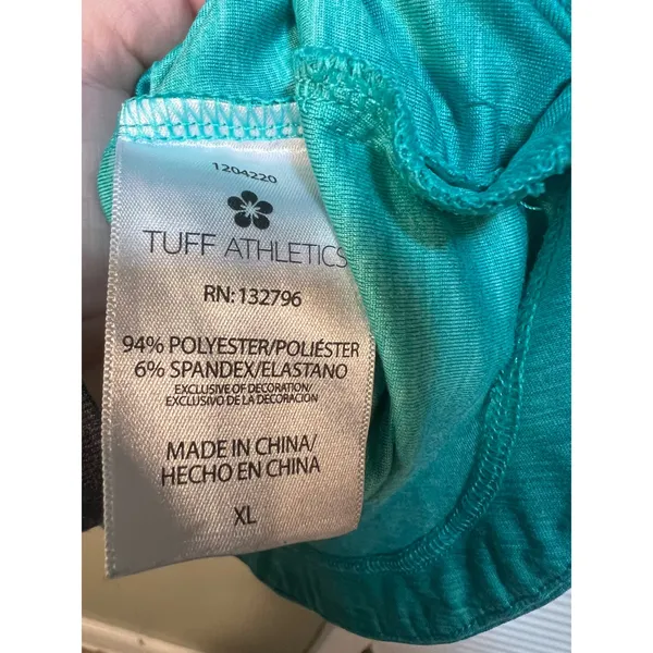 Tuff Athletics Women's Sz XL Active T-Shirt Spectra Green Heathered Short Sleeve - Image 12
