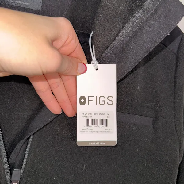 FIGS Black‎ Fleece Jacket with Embroidery Women's Size Medium - Image 6