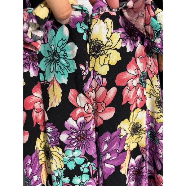 Lulus Dynah Black Floral Print Sleeveless Maxi Dress Fairy Vacation Party Sz M - Image 8