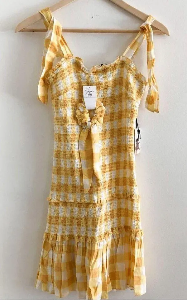 Sincerely Jules Dress Gingham Dress with Scrunchie - Image 5