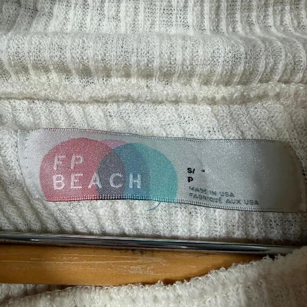 FREE PEOPLE | FP Beach Cream Rib Knit Flyaway Back Cowl Neck Sweater - Image 4