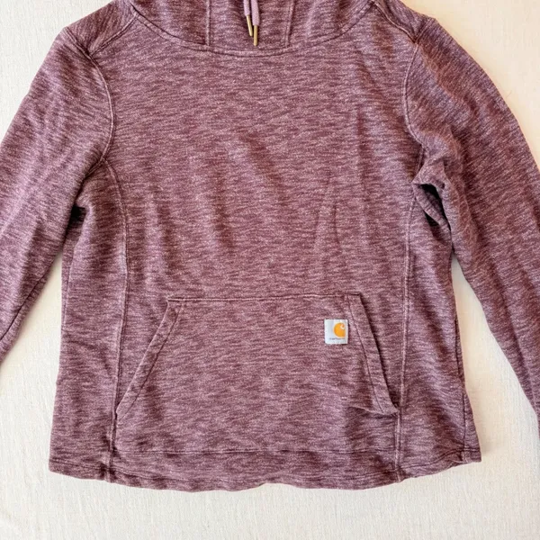 Carhartt Newberry Cowl Hoodie S Deep Wine Gorpcore Workwear - Image 8