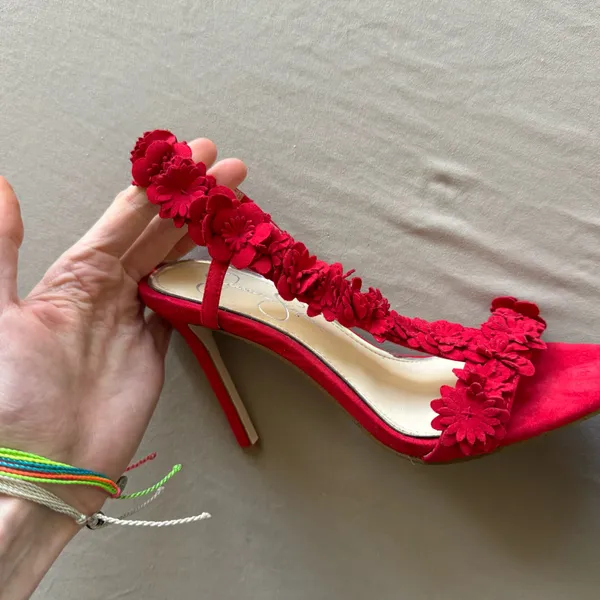 Jessica Simpson Jessin Muse Open Toe Floral Strap High Heels - Image 6