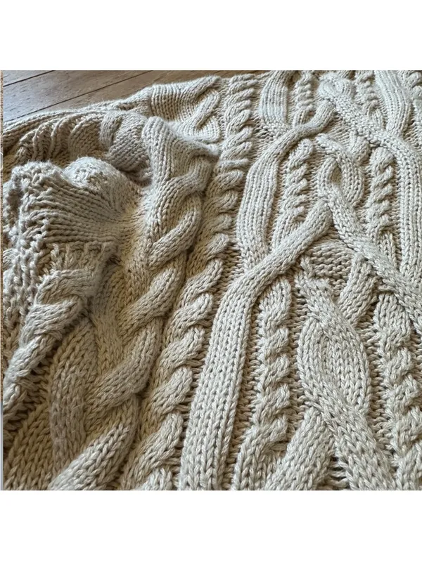 J. Crew Cableknit Chunky Fishermans Button Front Cardigan Sweater Womens Medium - Image 4