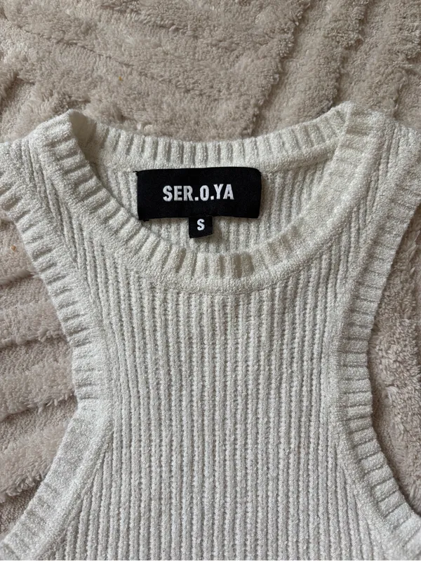 seroya ribbed tank White - Image 2