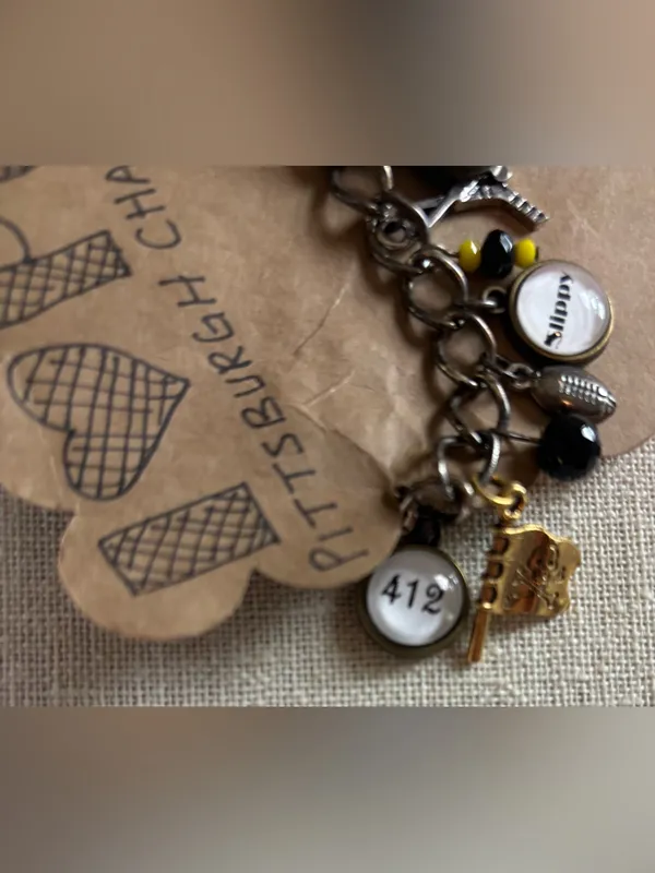 Pittsburgh Handmade Sports Themed Charm Bracelet Steelers Pirates Penguins - Image 3