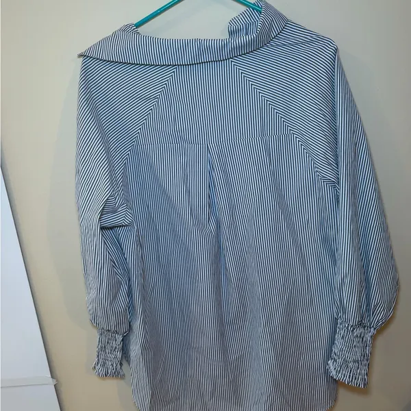 Striped Blue and White Button - Image 3