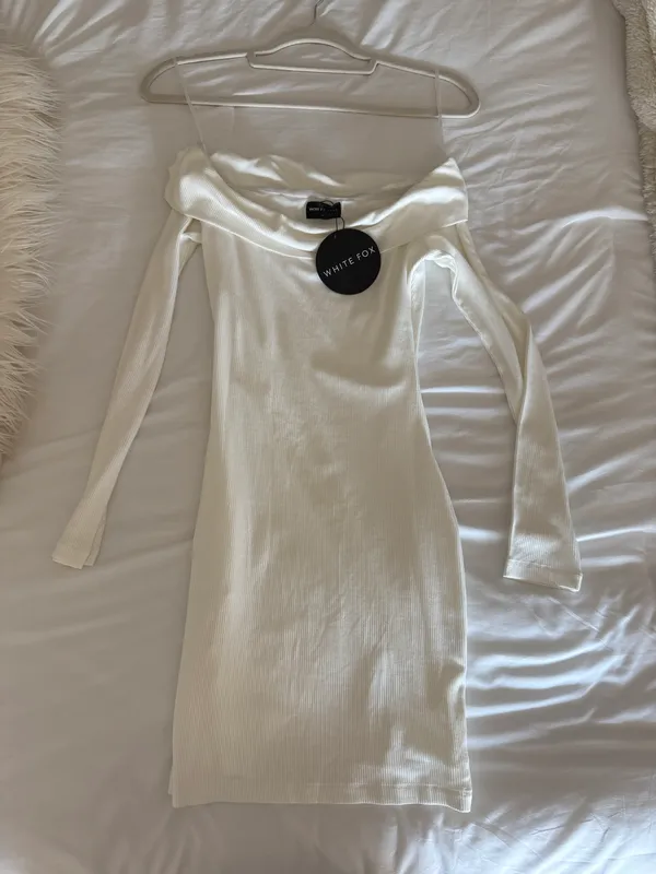 White Fox Long Sleeve Mini Dress - Image 2
