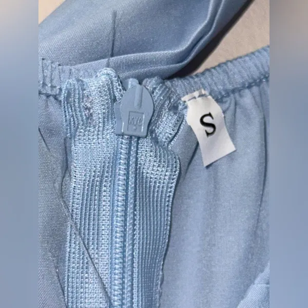 Shein Light Blue Tiered Mini Dress Size Small Cinderella Ruffle Coquette Sweet - Image 3