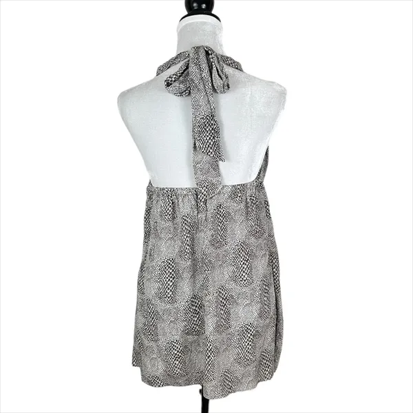 NWT Anthropologie Drew Silk Python Print Drape Front Halter Tunic Top Size XS - Image 2