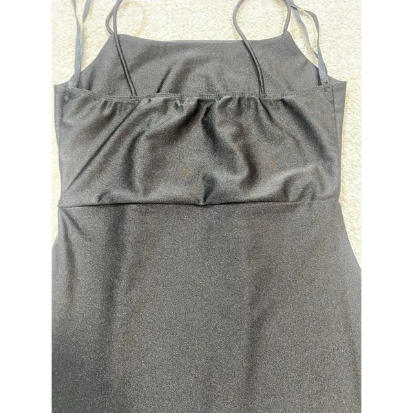 Elegant Black Strapless Bodycon Dress with Side Slit Size S - Image 7