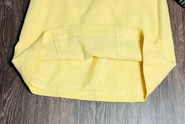 H & M Yellow Tweed Lined Mini Skirt 12 Bright Preppy - Image 3