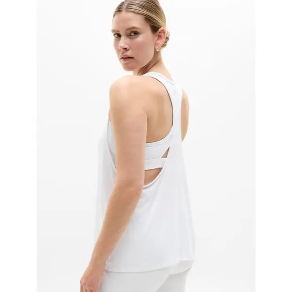 Athleta S With Ease Sport RacerBack Tank Bright White Small - Image 5