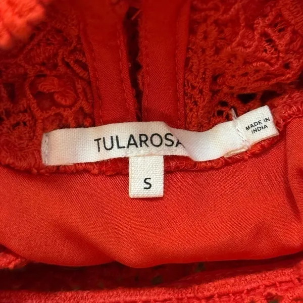 Tularosa revolve red lace pom pom shift mini dress women’s size small - Image 12