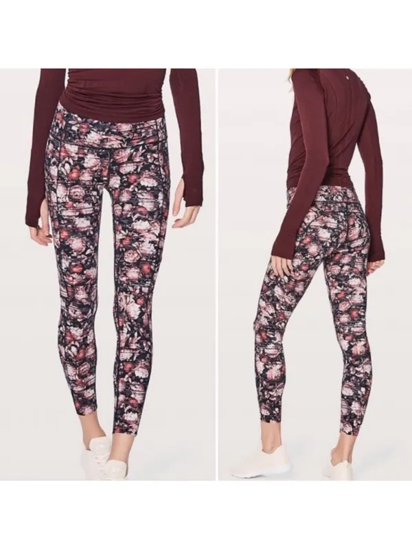 $128 Lululemon Wunder Under Hi-Rise Tight *Nulux Peony Multi 8 - Image 2