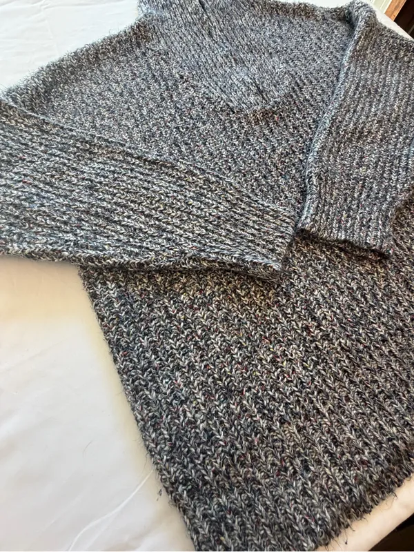 OFFLINE by Aerie Gray Confetti Marled Knit Quarter Zip Sweater XL - Image 5