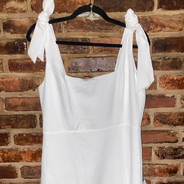 NWT Lulus Your Sweetie White Tie-Strap Column Maxi Dress Women's Size Large - Image 4